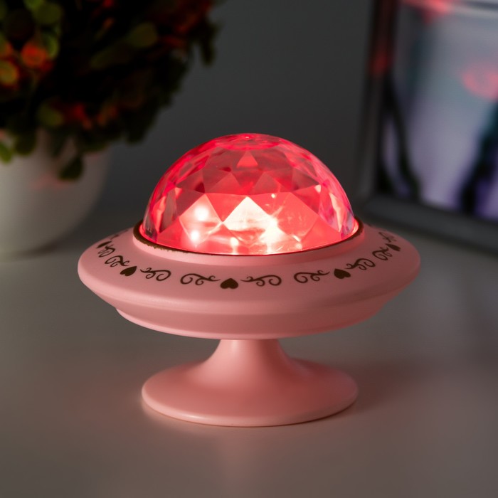 Ночник-проектор "Фьюжн" LED 3хLR44 розовый 12х12х10 см