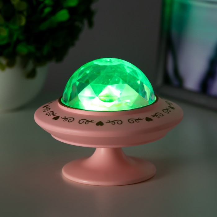 Ночник-проектор "Фьюжн" LED 3хLR44 розовый 12х12х10 см