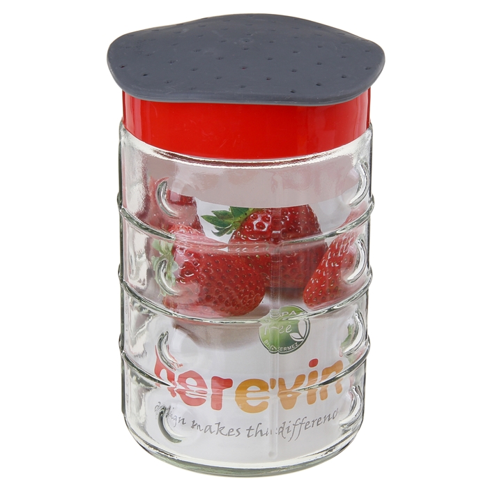 Банка для хранения продуктов 1,5 л "Сальса", красная