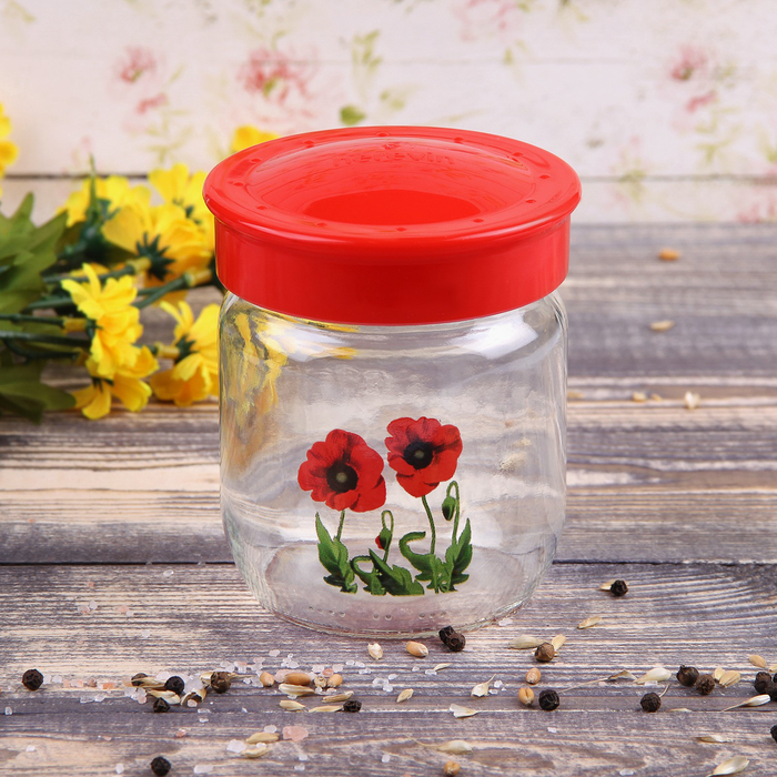 Банка для сыпучих продуктов 400 мл "Мак"