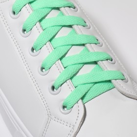 Шнурки для обуви, пара, плоские, 8 мм, 120 см, цвет мятный Ош