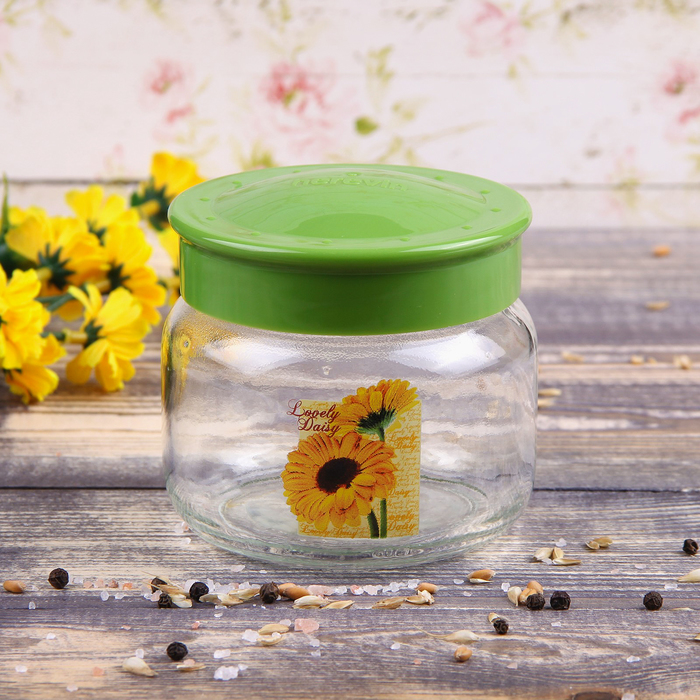 Банка для сыпучих продуктов 400 мл "Маргаритки"