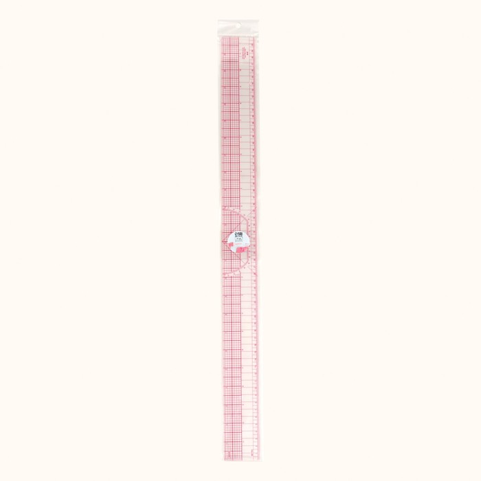 Линейка для квилтинга и пэчворка, 5 × 60 × 0,1 см, цвет прозрачный/розовый