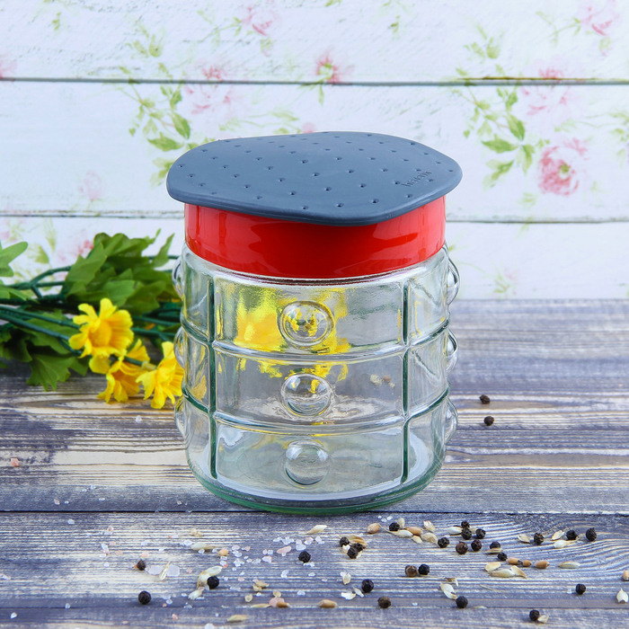 Банка для хранения продуктов 1 л "Сальса", красная