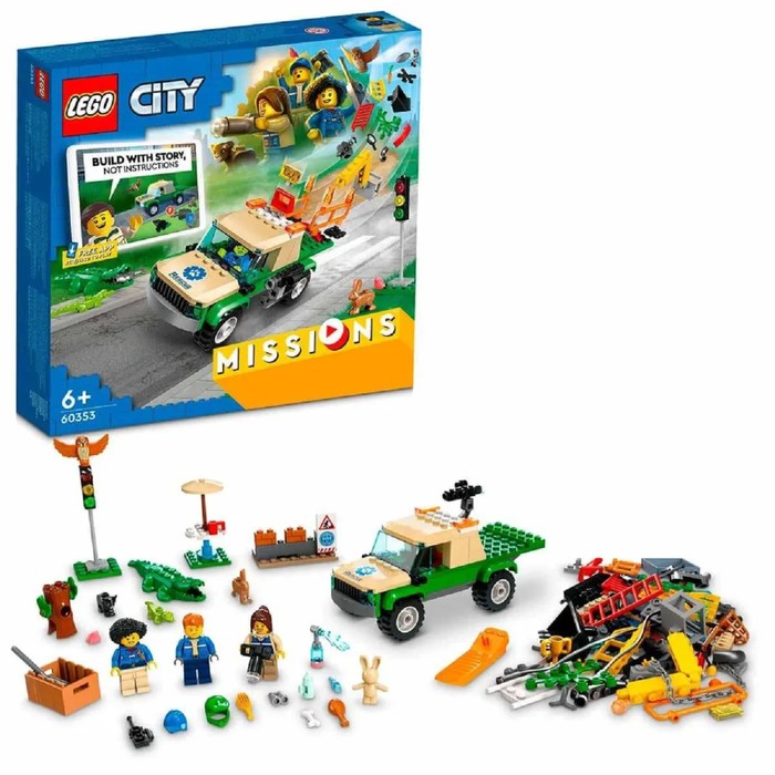 конструктор lego city миссии по спасению животных 246 элементов Конструктор «Миссии по спасению диких животных», Lego City