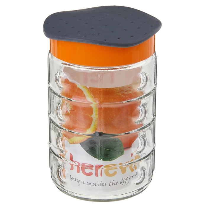 Банка для хранения продуктов 1,5 л "Сальса", оранжевая