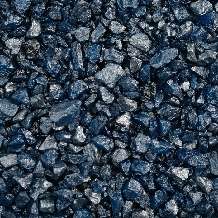 цена Грунт Синий металлик декоративный песок кварцевый, 25 кг фр.1-3 мм