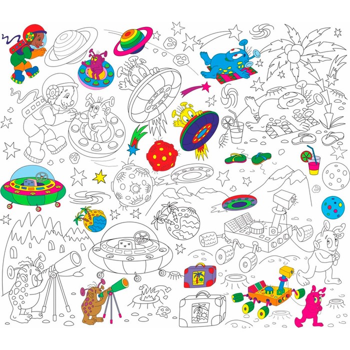 Скатерть ButtenFilm «Детская раскраска. Космическое приключение» 110 × 120 см, белая 9584426 - фото 81769 Скатерть ButtenFilm «Детская раскраска. Космическое приключение» 110 × 120 см, белая 9584426 - фото 81769