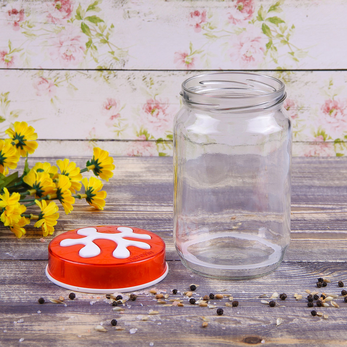 Банка для сыпучих продуктов 720 мл Puzzle, оранжевая