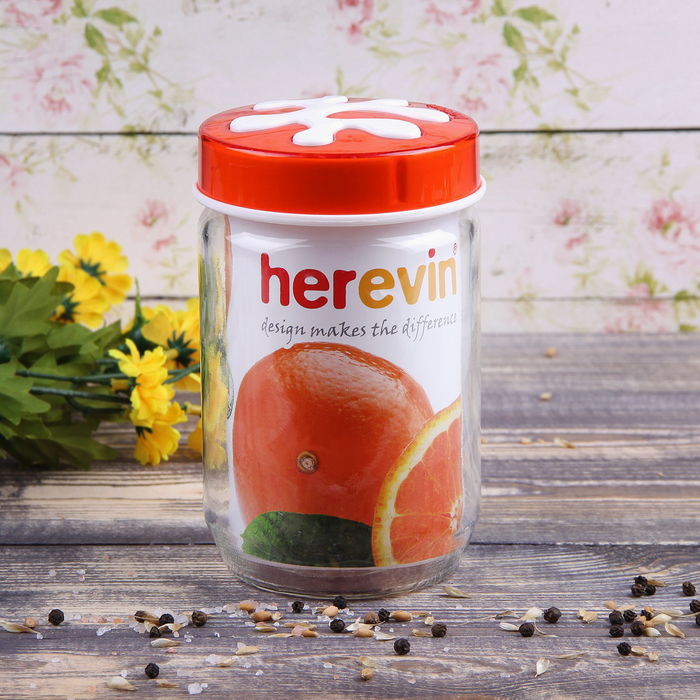 Банка для сыпучих продуктов 720 мл Puzzle, оранжевая