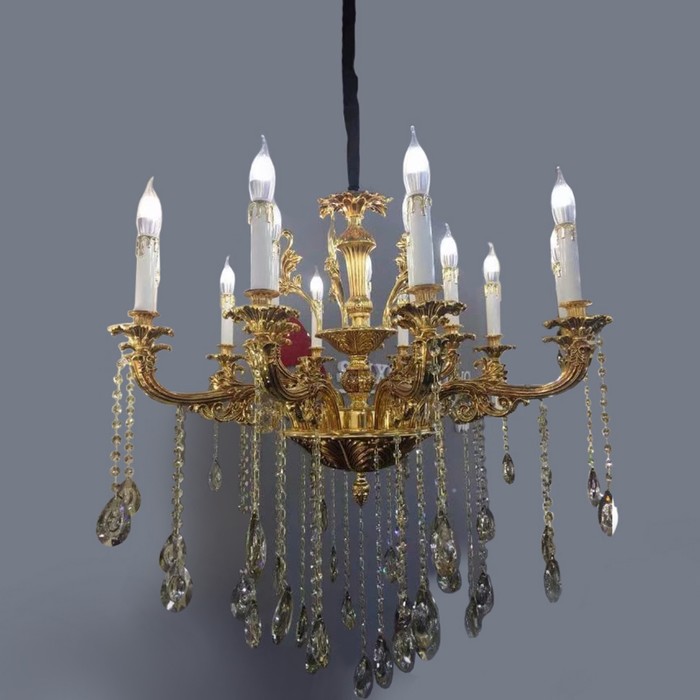 

Люстра классическая с хрусталем, размер 96x96x145 см, E14