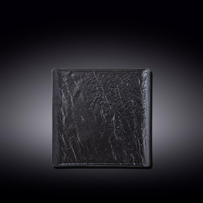 Тарелка квадратная Wilmax England Slate Stone, размер 17х17 см, цвет чёрный сланец тарелка глубокая wilmax england slate stone d 24 см 200 мл цвет чёрный сланец