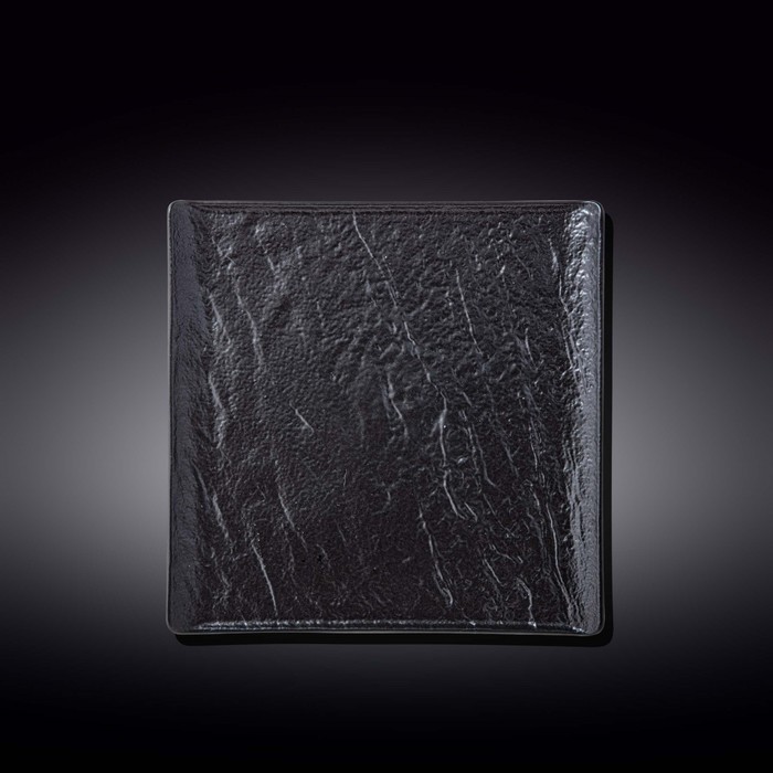 Тарелка квадратная Wilmax England Slate Stone, размер 21.5х21.5 см, цвет чёрный сланец тарелка глубокая wilmax england slate stone d 24 см 200 мл цвет чёрный сланец