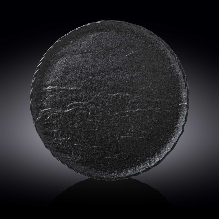 Тарелка круглая Wilmax England Slate Stone, d=33 см, цвет чёрный сланец тарелка глубокая wilmax england slate stone d 24 см 200 мл цвет чёрный сланец