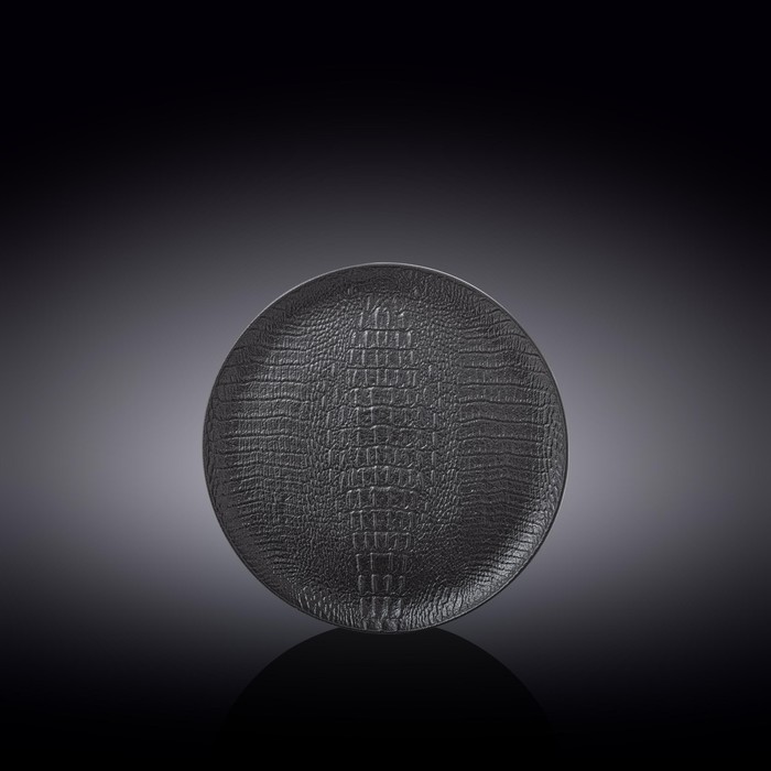 

Тарелка круглая Wilmax England Croco, d=18 см, цвет чёрный