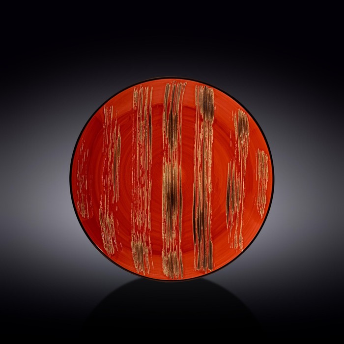 Тарелка круглая Wilmax England Scratch, d=25.5 см, цвет красный