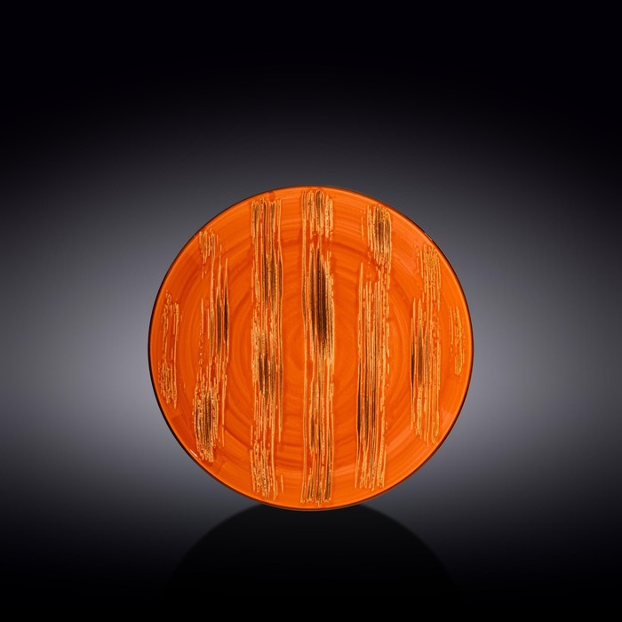 Тарелка круглая Wilmax England Scratch, d=20.5 см, цвет оранжевый