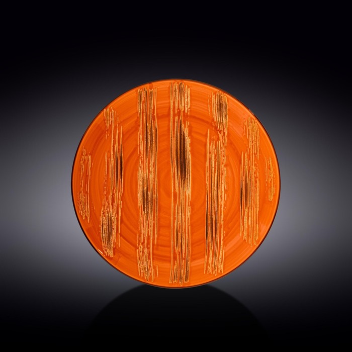 Тарелка круглая Wilmax England Scratch, d=25.5 см, цвет оранжевый