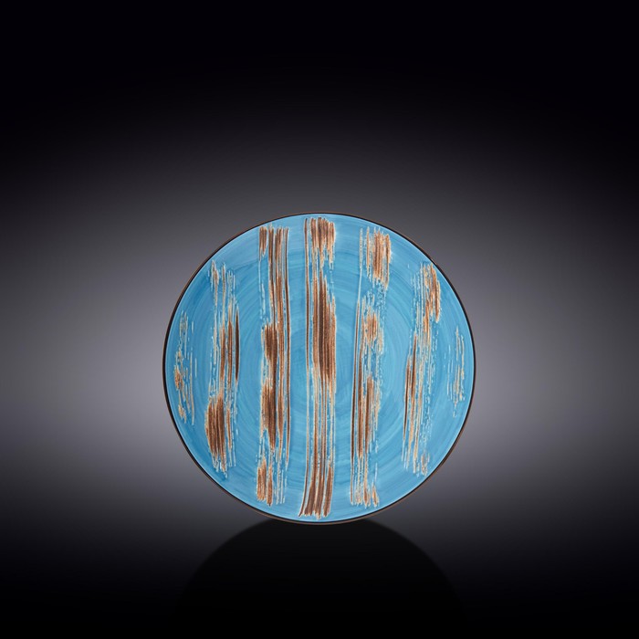 Тарелка круглая Wilmax England Scratch, d=18 см, цвет голубой