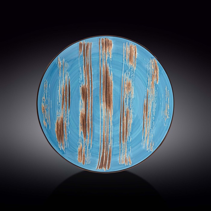 Тарелка круглая Wilmax England Scratch, d=28 см, цвет голубой