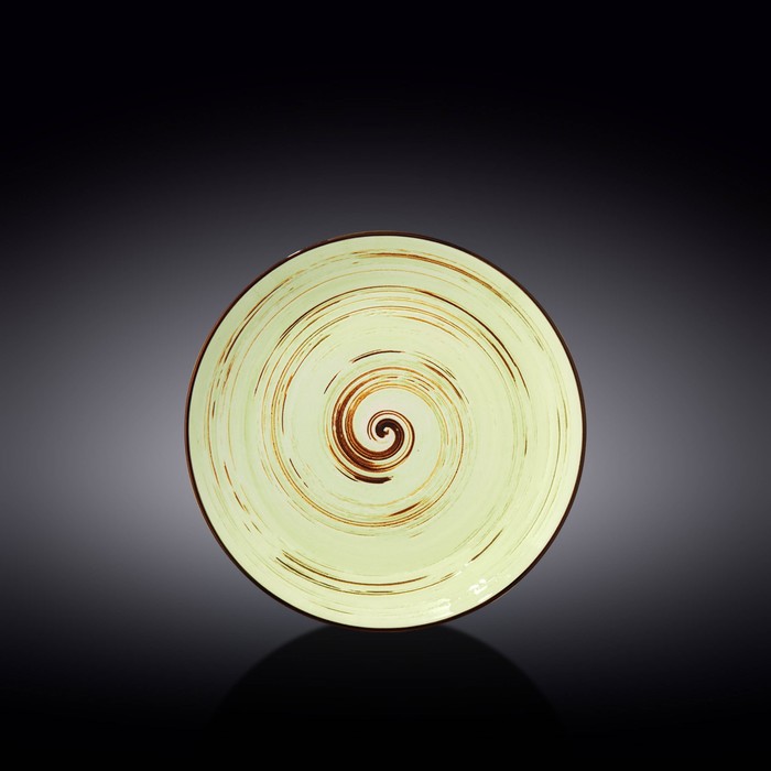 Тарелка круглая Wilmax England Spiral, d=20.5 см, цвет фисташковый тарелка глубокая wilmax spiral d 28 5 см 500 мл цвет фисташковый