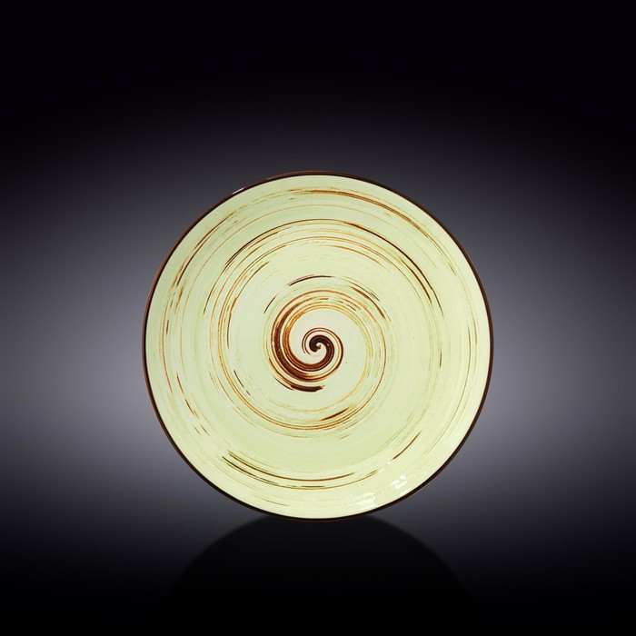 Тарелка круглая Wilmax England Spiral, d=23 см, цвет фисташковый тарелка глубокая wilmax spiral d 28 5 см 500 мл цвет фисташковый