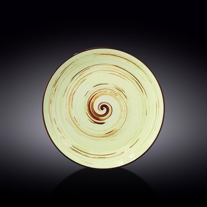 Тарелка круглая Wilmax England Spiral, d=25.5 см, цвет фисташковый тарелка глубокая wilmax spiral d 28 5 см 500 мл цвет фисташковый