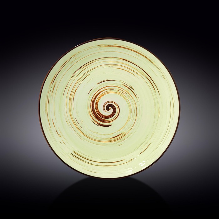 Тарелка круглая Wilmax England Spiral, d=28 см, цвет фисташковый тарелка обеденная wilmax фарфор круглая 28 см желтый цвет коллекция spiral wl 669416 a