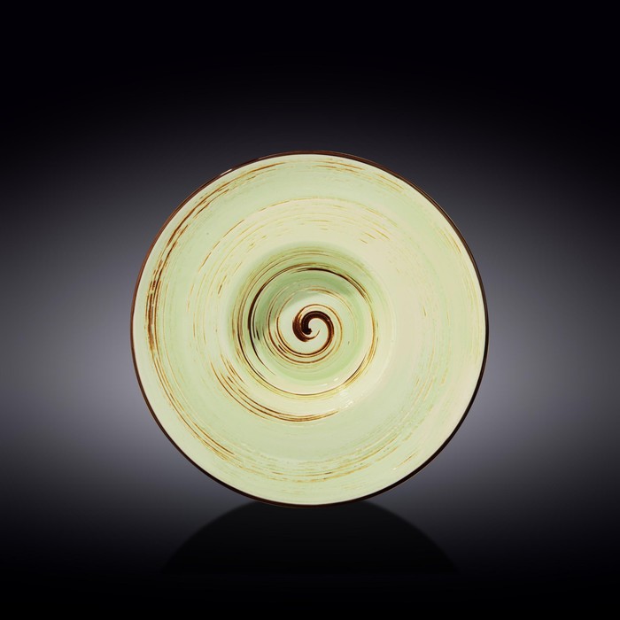 Тарелка глубокая Wilmax England Spiral, d=24 см, 200 мл, цвет фисташковый тарелка глубокая wilmax spiral d 28 5 см 500 мл цвет фисташковый