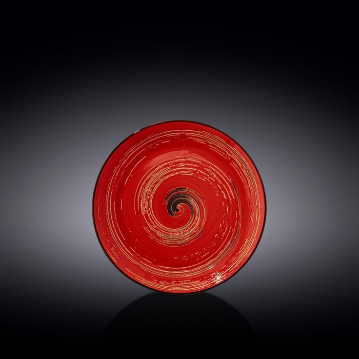 

Тарелка круглая Wilmax England Spiral, d=18 см, цвет красный