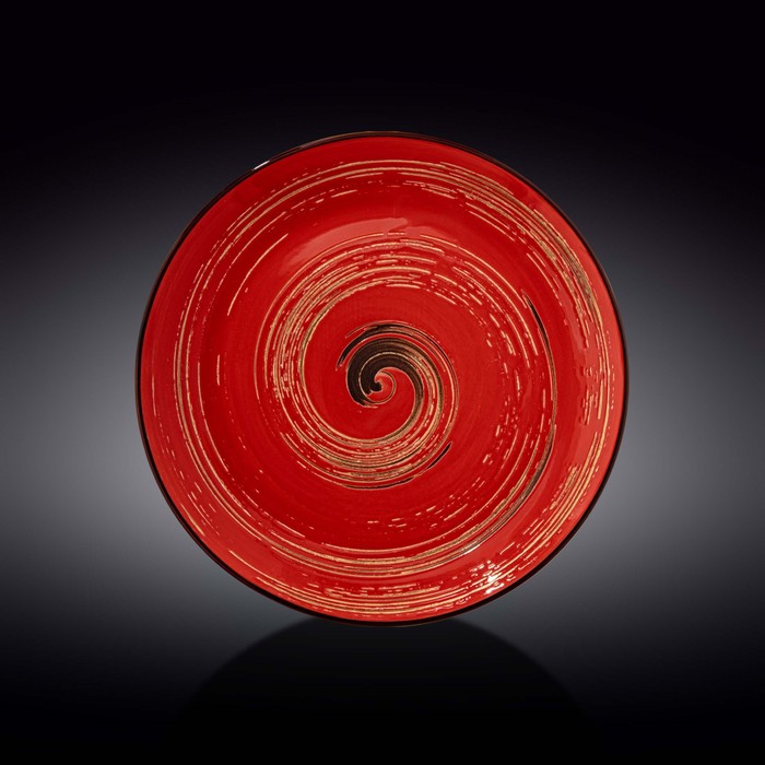 Тарелка круглая Wilmax England Spiral, d=28 см, цвет красный тарелка обеденная wilmax фарфор круглая 28 см желтый цвет коллекция spiral wl 669416 a