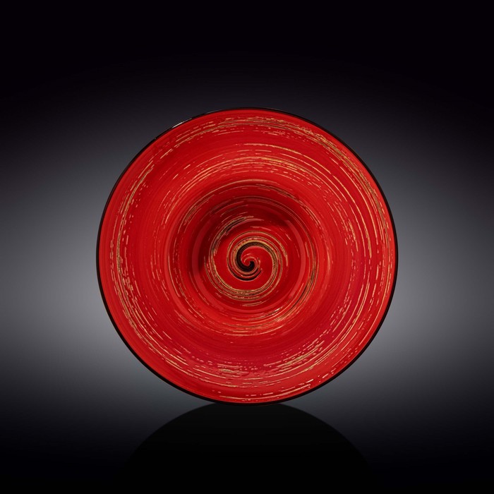 Тарелка глубокая Wilmax England Spiral, d=25.5 см, 1.5 л, цвет красный