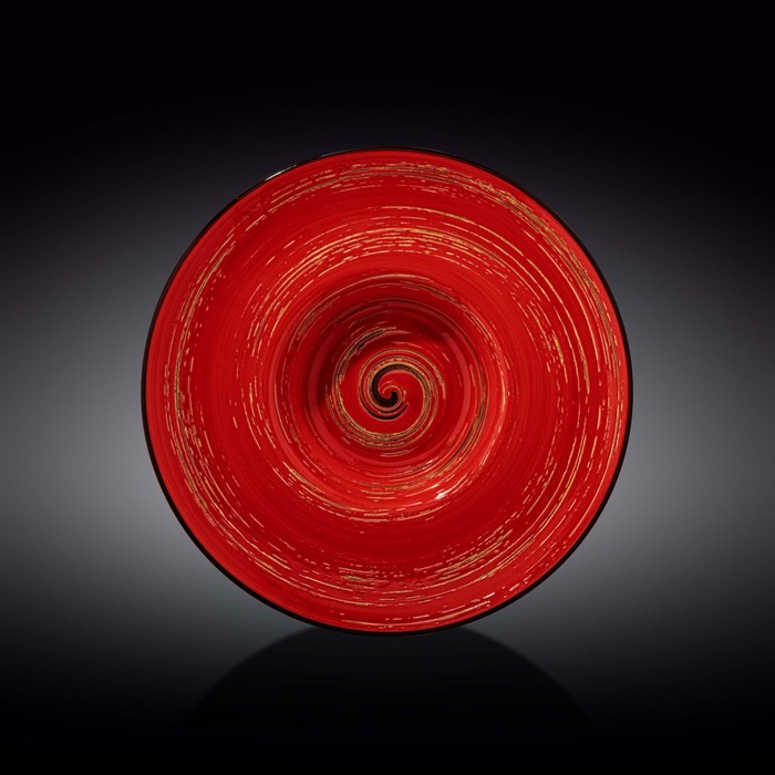 Тарелка глубокая Wilmax England Spiral, d=27 см, 250 мл, цвет красный тарелка фарфоровая для пасты wilmax splash 250 мл d 27 см цвет красный