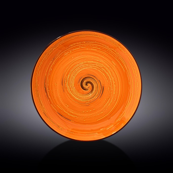 Тарелка круглая Wilmax England Spiral, d=28 см, цвет оранжевый тарелка обеденная wilmax фарфор круглая 28 см желтый цвет коллекция spiral wl 669416 a