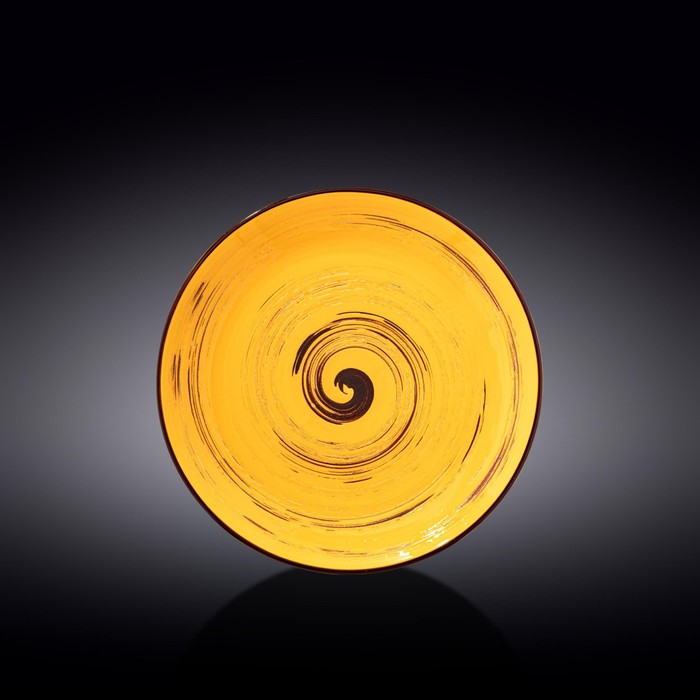 Тарелка круглая Wilmax England Spiral, d=23 см, цвет жёлтый тарелка круглая wilmax england whitestone d 23 см