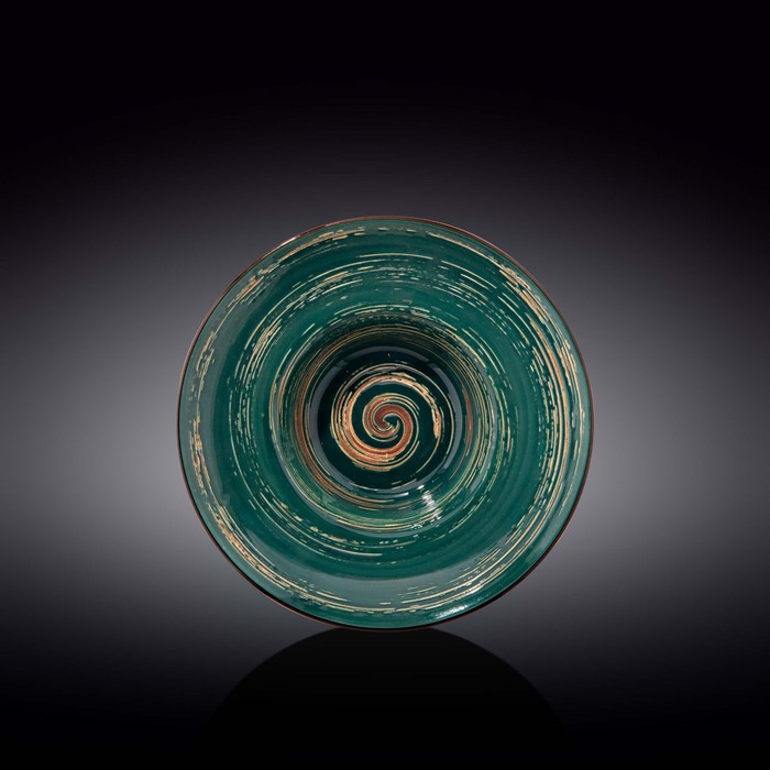 Тарелка глубокая Wilmax England Spiral, d=22.5 см, 1.1 л, цвет зелёный тарелка глубокая wilmax spiral d 25 5 см 1 5 л цвет лавандовый