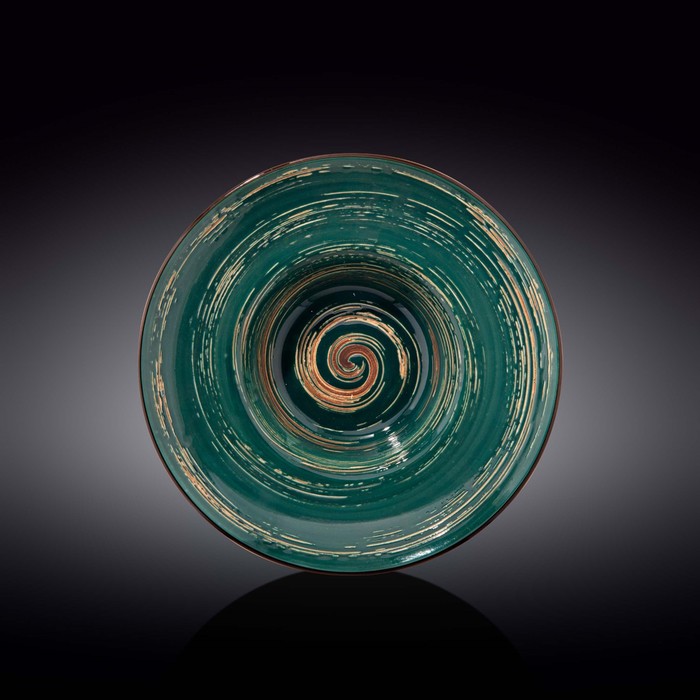 Тарелка глубокая Wilmax England Spiral, d=25.5 см, 1.5 л, цвет зелёный тарелка глубокая wilmax spiral d 25 5 см 1 5 л цвет голубой
