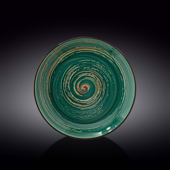 Тарелка глубокая Wilmax England Spiral, d=25.5 см, 350 мл, цвет зелёный
