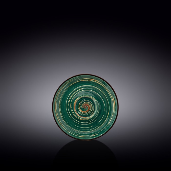 Блюдце Wilmax England Spiral, d=12 см, цвет зелёный блюдце wilmax england spiral d 14 см цвет лавандовый