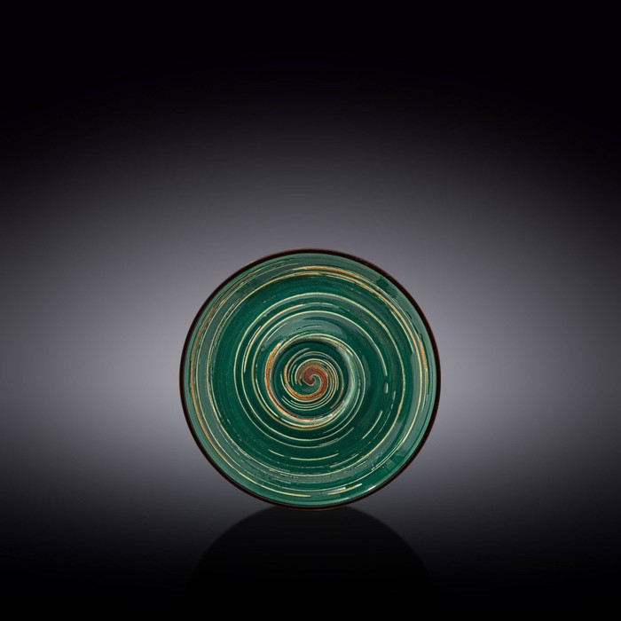 Блюдце Wilmax England Spiral, d=14 см, цвет зелёный кружка wilmax england spiral 460 мл цвет зелёный