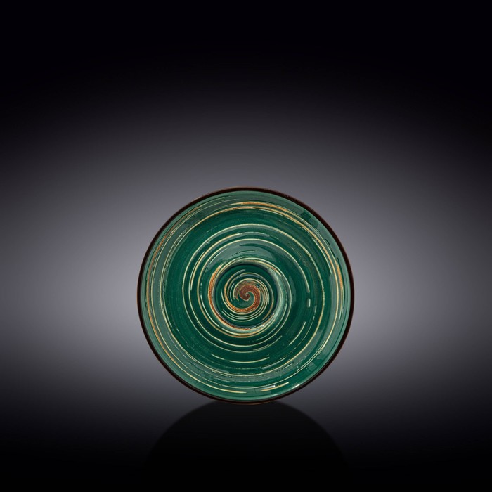 Блюдце Wilmax England Spiral, d=15 см, цвет зелёный кружка wilmax england spiral 460 мл цвет зелёный