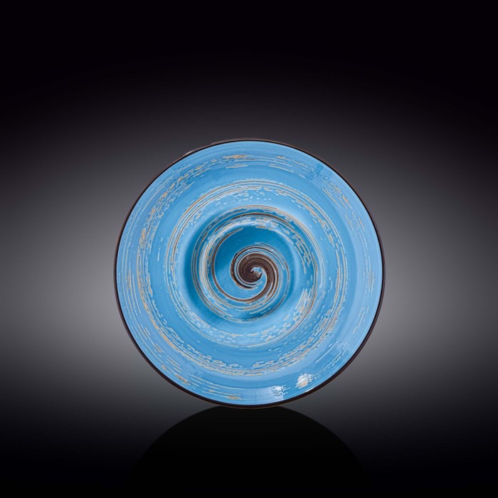 Тарелка глубокая Wilmax England Spiral, d=22.5 см, 1.1 л, цвет голубой тарелка глубокая wilmax spiral d 25 5 см 1 5 л цвет голубой