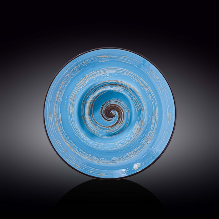 Тарелка глубокая Wilmax England Spiral, d=25.5 см, 1.5 л, цвет голубой