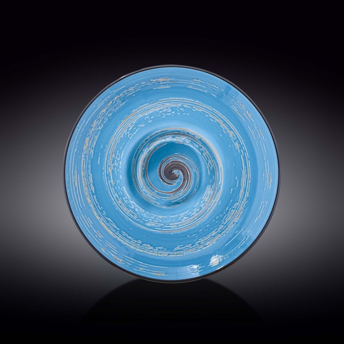 Тарелка глубокая Wilmax England Spiral, d=27 см, 250 мл, цвет голубой