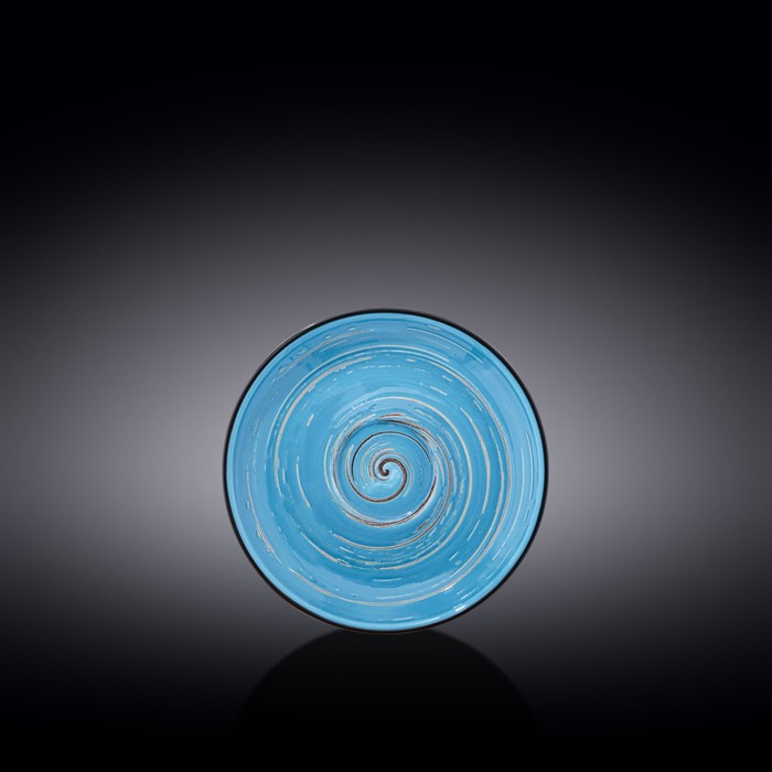 Блюдце Wilmax England Spiral, d=14 см, цвет голубой