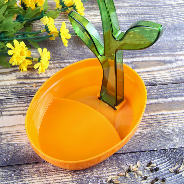 Подставка для ложки "Цветок", цвет оранжевый