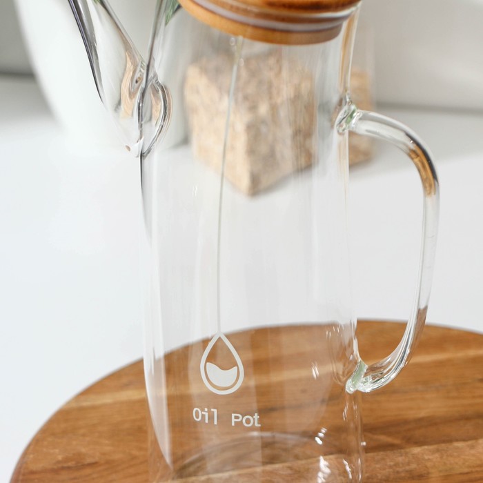 фото Бутыль стеклянная для соуса и масла «эко», 1 л, 9×15×23,5 см