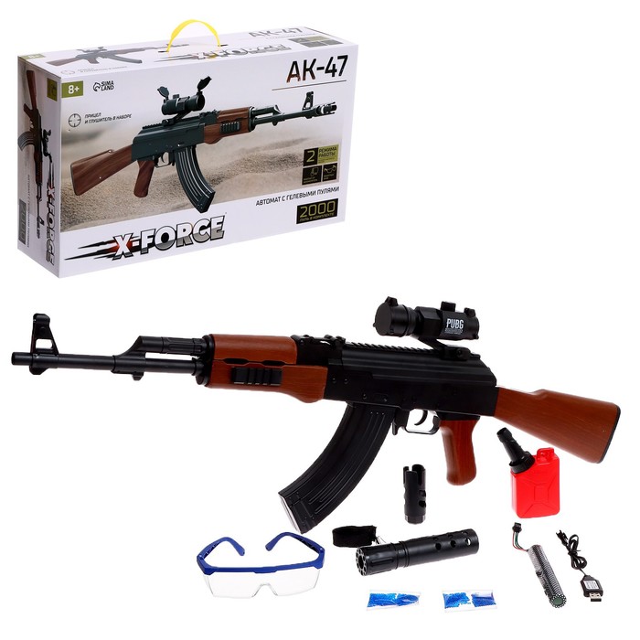 Автомат АК-47, стреляет гелевыми пулями, работает от аккумулятора автомат ак 47 стреляет гелевыми пулями работает от аккумулятора woow toys 9242050