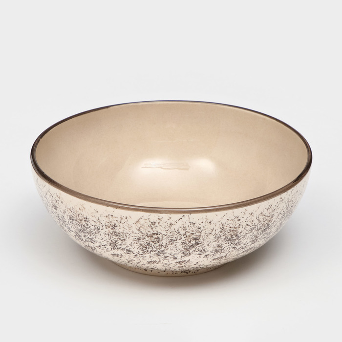 Тарелка керамическая Салатница, 2,7 л, 25,5 см, серая, 1 сорт, Иран тарелка персия керамика серая 19 см 1 сорт иран