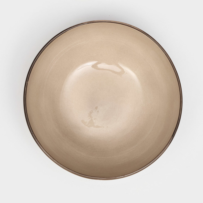 фото Тарелка керамическая "салатница", 2,7 л, 25,5 см, серая, 1 сорт, иран керамика ручной работы